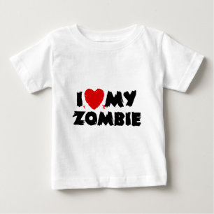 Camiseta Para Bebê Eu amo meu zombi