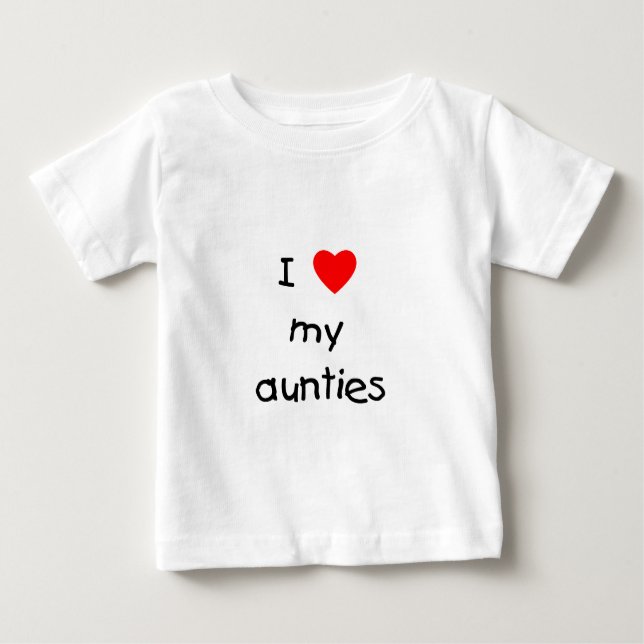 Camiseta Para Bebê Eu amo meus Aunties (Frente)