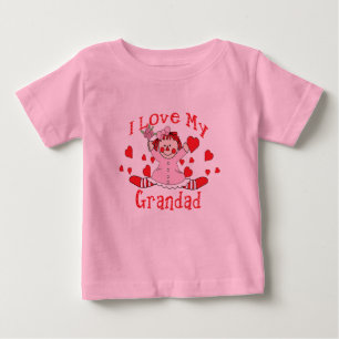 Camiseta Para Bebê Eu amo meus boneca & corações de pano do Grandad