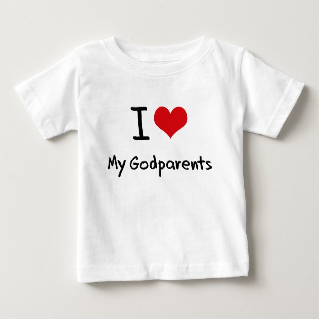 Camiseta Para Bebê Eu amo meus Godparents (Frente)