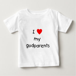 Camiseta Para Bebê Eu amo meus Godparents