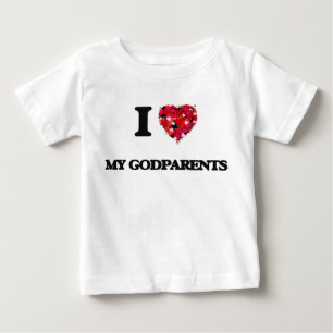 Camiseta Para Bebê Eu amo meus Godparents