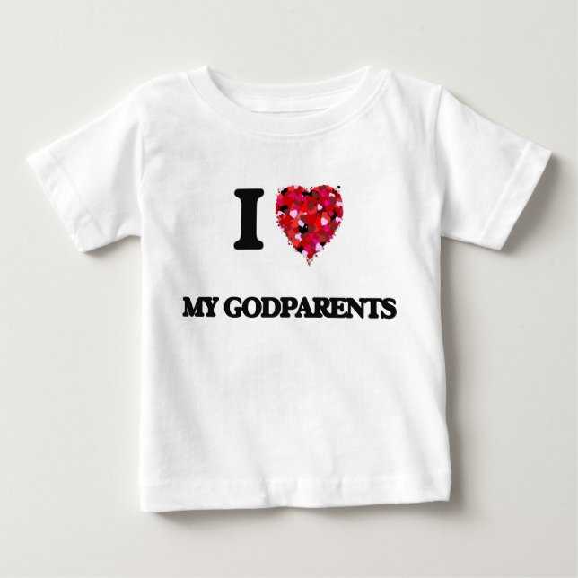 Camiseta Para Bebê Eu amo meus Godparents (Frente)