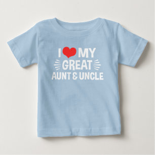 Camiseta Para Bebê Eu amo meus grandes tia & tio