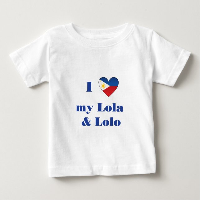 Camiseta Para Bebê Eu amo meus Lola e Lolo1 (Frente)