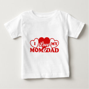 Camiseta Para Bebê Eu amo meus mamã & pai
