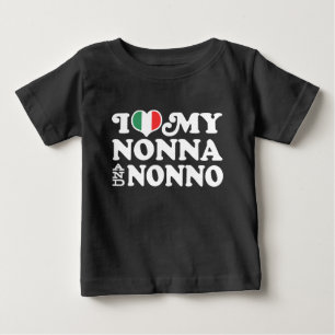 Camiseta Para Bebê Eu amo meus Nonna e Nonno