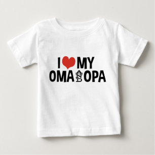 Camiseta Para Bebê Eu amo meus Oma e Opa