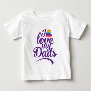 Camiseta Para Bebê Eu amo meus Pais - Orgulho de Dia de os pais LGBTQ