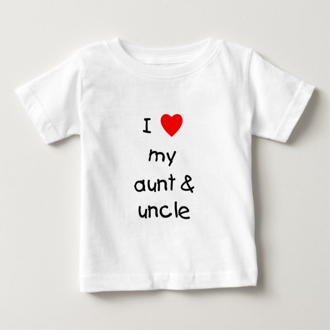 Camiseta Para Bebê Eu amo meus tia & tio (Frente)