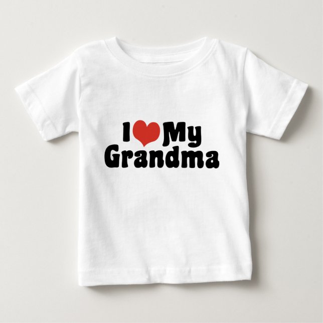 Camiseta Para Bebê Eu Amo Minha Avó (Frente)