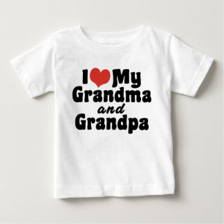 Camiseta Para Bebê Eu amo minha avó e vovô