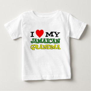 Camiseta Para Bebê Eu Amo Minha Avó Jamaicana