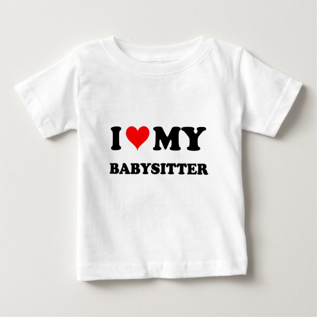 Camiseta Para Bebê Eu amo minha baby-sitter (Frente)