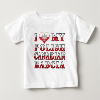 Camiseta Para Bebê Eu Amo Minha Bandeira Polonesa Canadiana Babcia