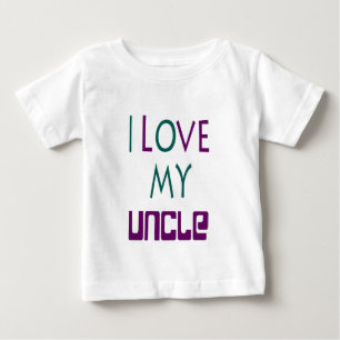 Camiseta Para Bebê Eu Amo Minha Camiseta de Bebê Tio