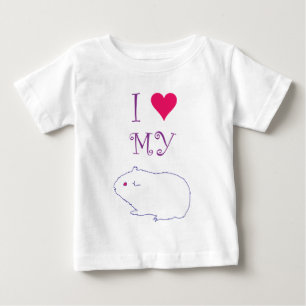 Camiseta Para Bebê Eu amo minha cobaia