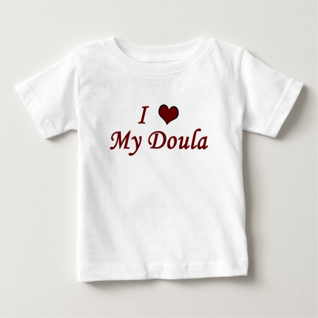 Camiseta Para Bebê Eu Amo Minha Doula (Frente)