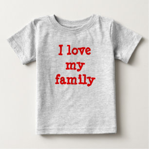 Camiseta Para Bebê Eu amo minha família