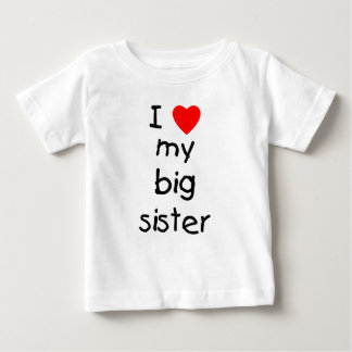 Camiseta Para Bebê Eu Amo Minha Irmã Maior