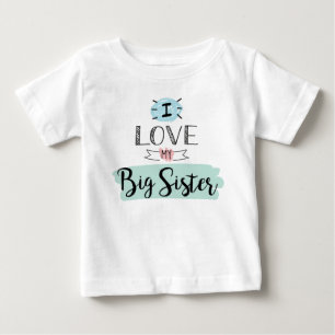 Camiseta Para Bebê Eu Amo Minha Irmã Mais Velha Linda
