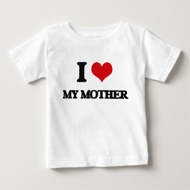 Camiseta Para Bebê Eu amo minha mãe (Frente)