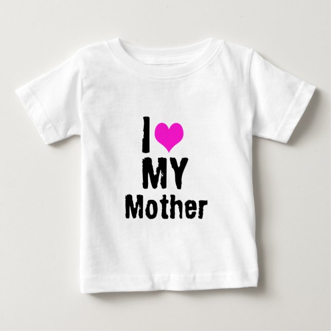 Camiseta Para Bebê Eu Amo Minha Mãe (Frente)