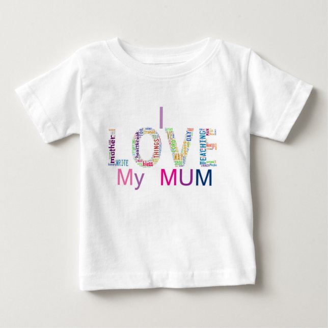 Camiseta Para Bebê Eu amo minha mãe (Frente)
