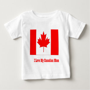 Camiseta Para Bebê Eu amo minha mãe canadense