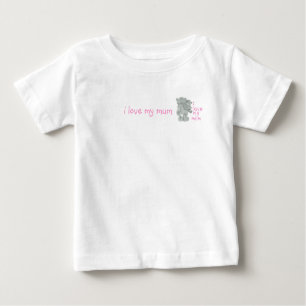 Camiseta Para Bebê eu amo minha mãe, mim amo minha mãe