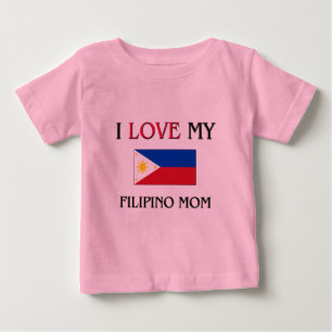Camiseta Para Bebê Eu amo minha mamã filipina
