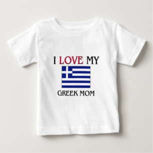 Camiseta Para Bebê Eu amo minha mamã grega