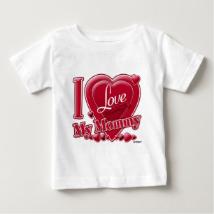 Camiseta Para Bebê Eu amo minha Mamãe - coração