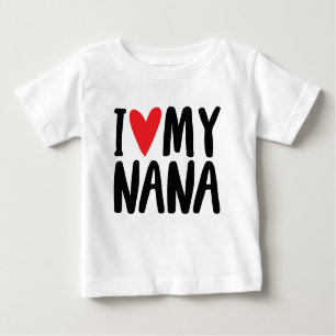 Camiseta Para Bebê Eu Amo Minha Mão Nana Desenhada Eu Amo Minha Vovó