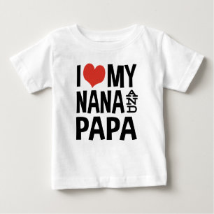 Camiseta Para Bebê Eu Amo Minha Nana E Papai