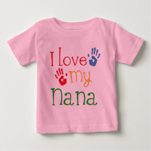 Camiseta Para Bebê Eu amo minha Nana Handprints