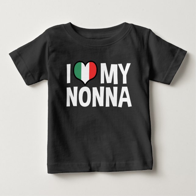 Camiseta Para Bebê Eu Amo Minha Nona (Frente)