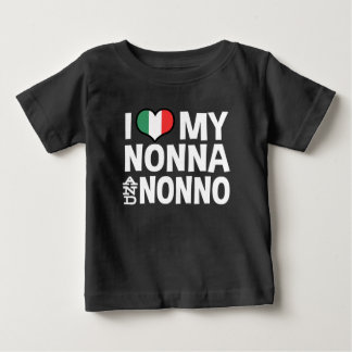 Camiseta Para Bebê Eu amo minha Nonna e Nonno