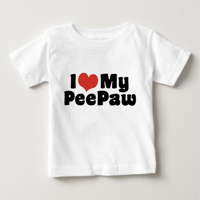 Camiseta Para Bebê Eu Amo Minha PeePaw (Frente)