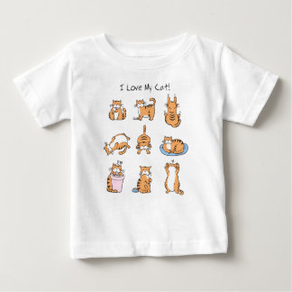 Camiseta Para Bebê Eu Amo Minha T-shirt Do Toddler Gato