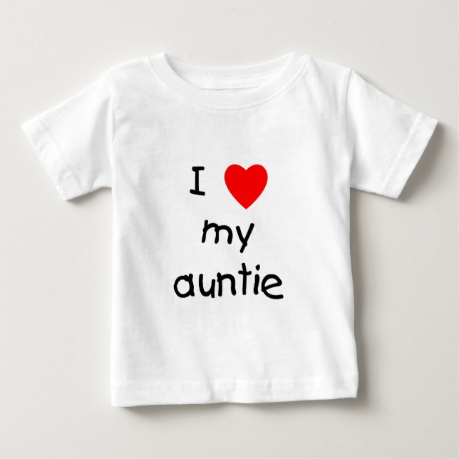 Camiseta Para Bebê Eu Amo Minha Tia (Frente)