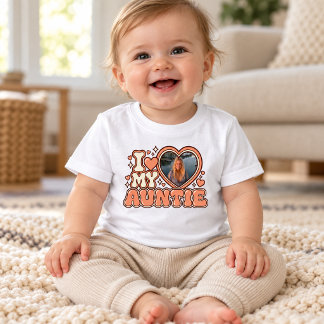 Camiseta Para Bebê Eu Amo Minha Tia Foto Personalizada