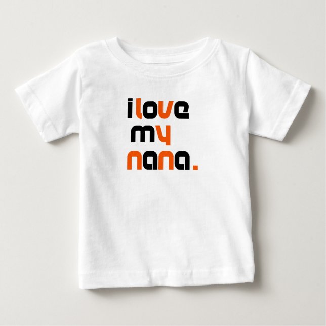 Camiseta Para Bebê Eu Amo Minha Vovó (Frente)