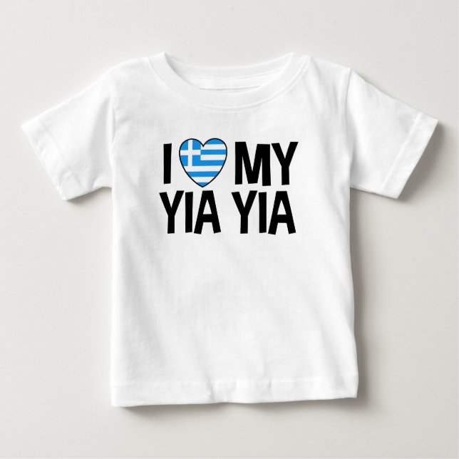 Camiseta Para Bebê Eu Amo Minha Yia Yia (Frente)