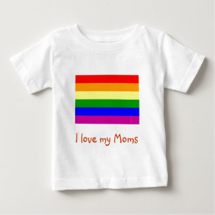 Camiseta Para Bebê Eu amo minhas Mães