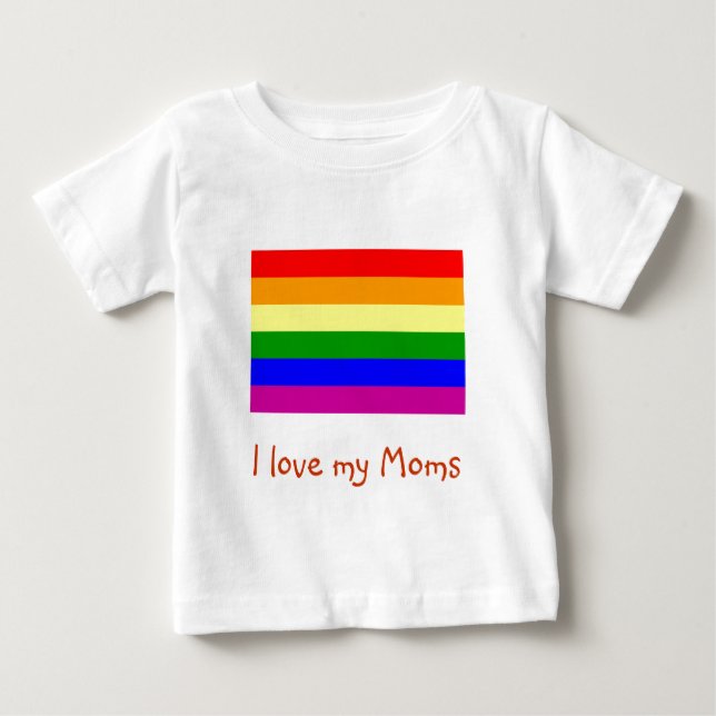 Camiseta Para Bebê Eu amo minhas Mães (Frente)