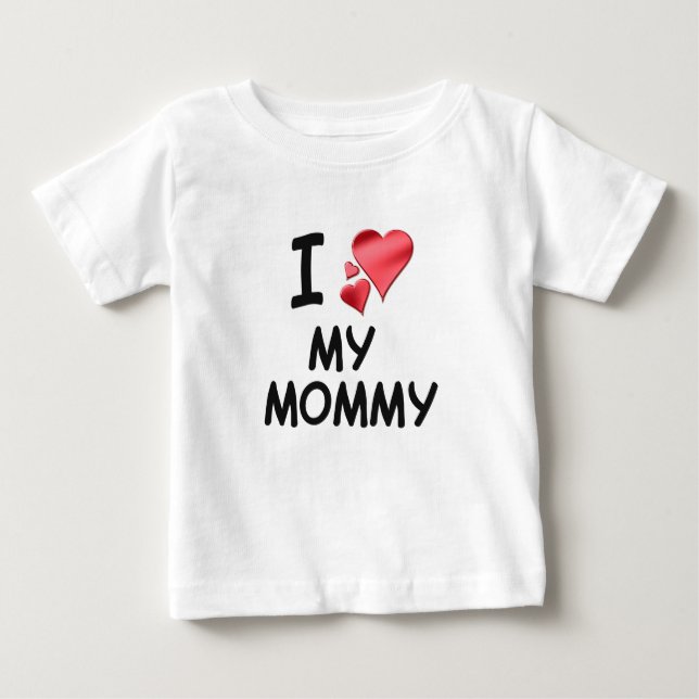 Camiseta Para Bebê Eu amo minhas mamães (Frente)