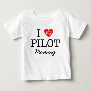 Camiseta Para Bebê Eu amo minhas mamães piloto