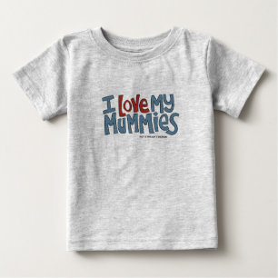 Camiseta Para Bebê Eu amo minhas mamãs