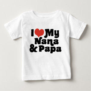 Camiseta Para Bebê Eu amo minhas Nana & papá